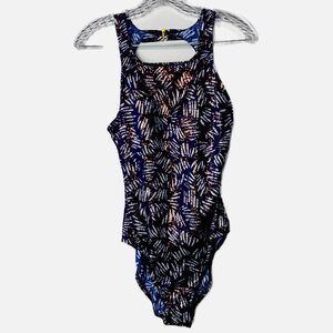 SandCastle Swimsuit 14 Metallic Abstract NEW Resort Cruise